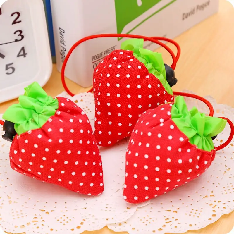 Portabil Supermarket Mare Geantă De Cumpărături Wnvironmental De Protecție Pliabil Sac De Depozitare Cute Strawberry Geanta Tote Pungi Acasă Imagine 1