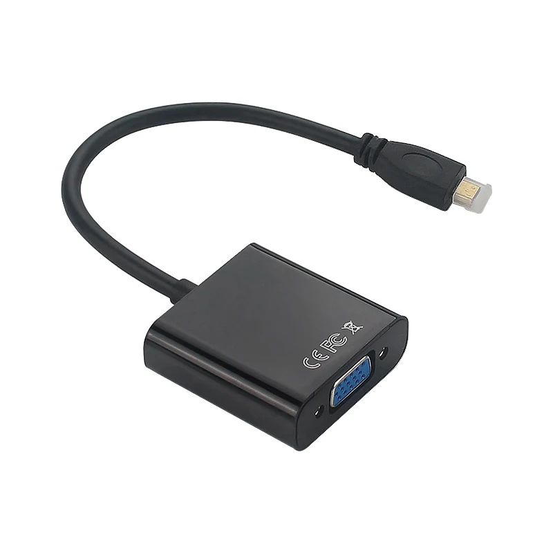 Raspberry Pi 4 Adaptor VGA de sex Masculin La Feminin Micro compatibil HDMI la VGA Adaptor Audio Cablu Convertor USB pentru PC, Laptop, aparat de Fotografiat Imagine 3