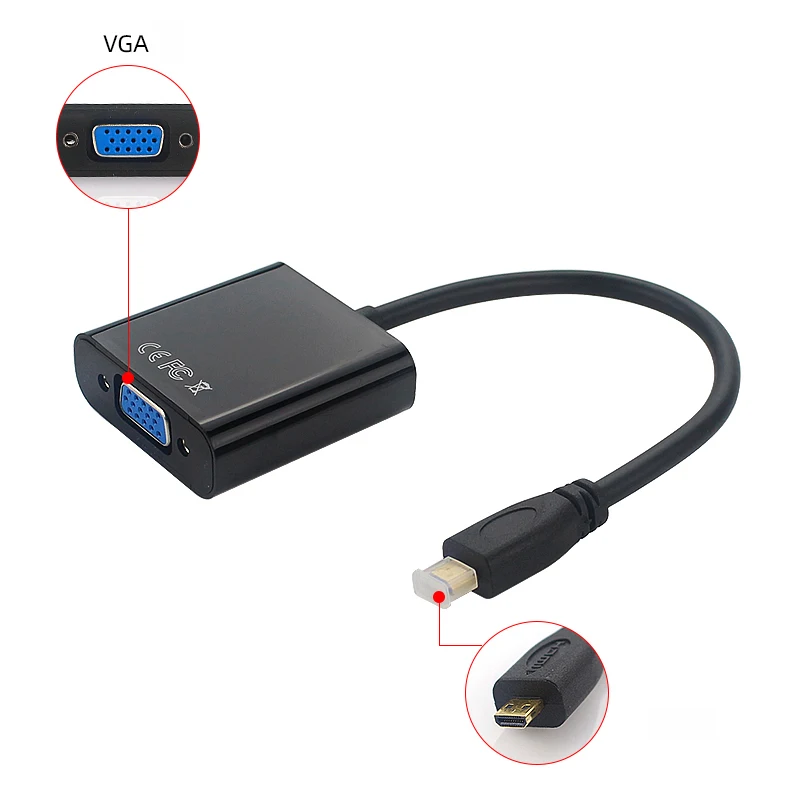 Raspberry Pi 4 Adaptor VGA de sex Masculin La Feminin Micro compatibil HDMI la VGA Adaptor Audio Cablu Convertor USB pentru PC, Laptop, aparat de Fotografiat Imagine 5