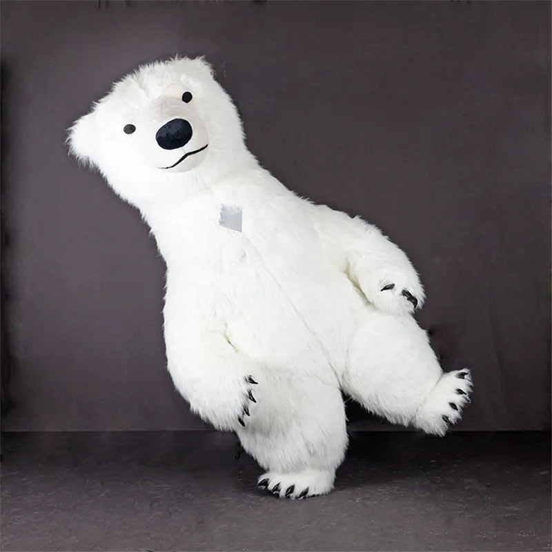 SAYGO Aer Gonflabil de Urs Polar Costum Mascota pentru Publicitate de Crăciun, Halloween Adult Fursuit Blană Costum de Carnaval Animale Imagine 1