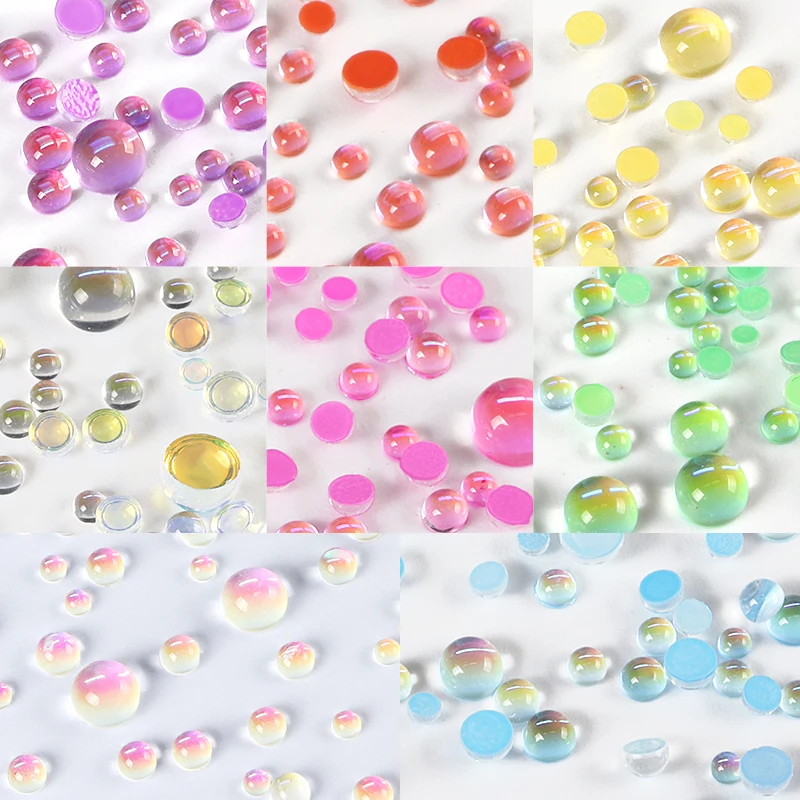Strălucitoare Sirena De Sticlă Margele Nail Art Strasuri Manichiura Decorare Bomboane De Culoare Semicerc Perle Pentru Unghii Șirag De Mărgele Accesorii Uñas Imagine 3