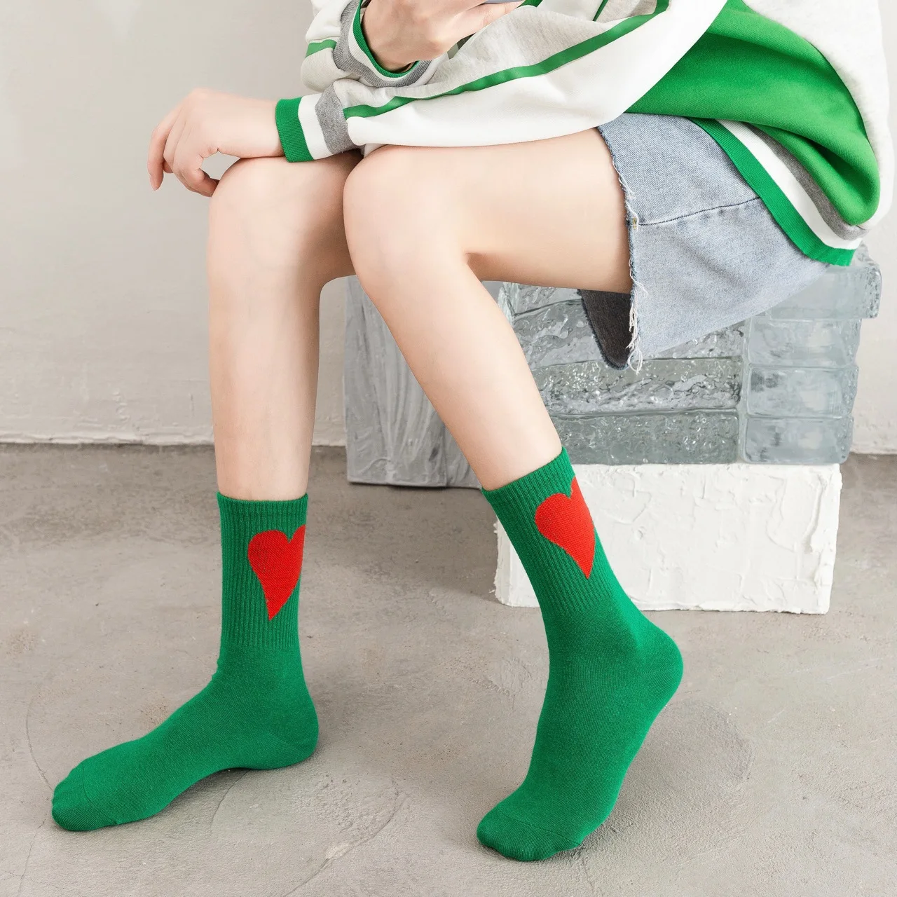 Timp de Dragoste Drăguț Sosete pentru Femei Toamna Iarna Sosete de Bumbac Ține de Cald Șosete Design Colorat Inima Cupluri Ciorapi Hip Hop Ciorap Imagine 2