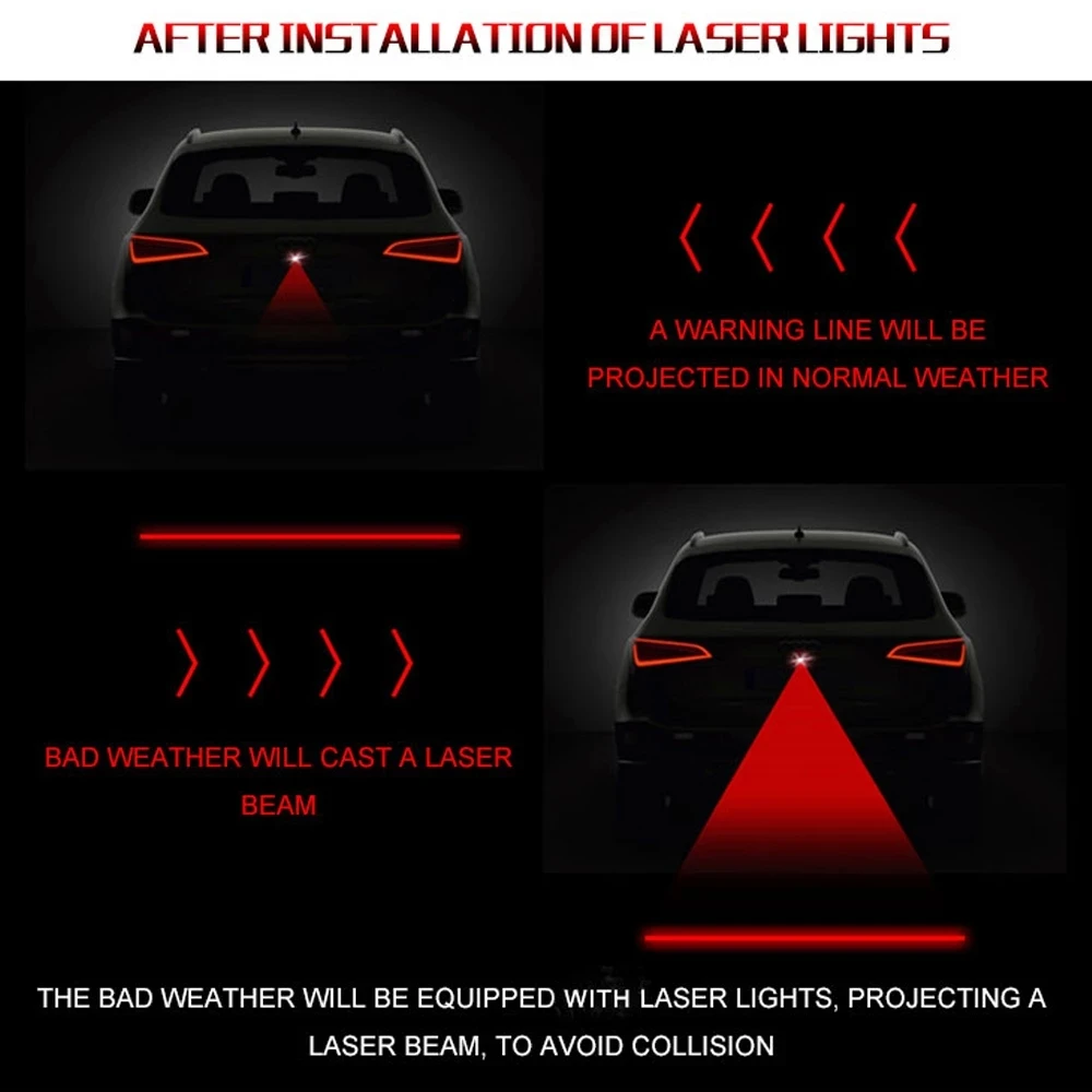 USB Auto Cerul Înstelat Atmosferă de Lumină Auto Anti-Coliziune față-Spate cu Laser Coada de Ceață Lumina de Frână de Parcare Lampa Stop Creștere de Avertizare Li Imagine 3