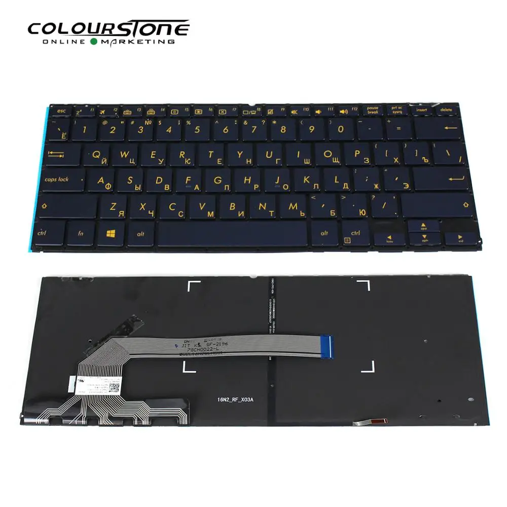 UX370 Ru tastatura laptop pentru Asus ZenBook Flip S UX370 UX370U UX370UA U370 Q325U Negru cu iluminare din spate russian keyboard Imagine 0