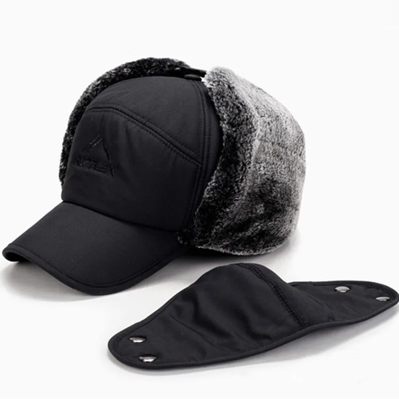 XdanqinX Tendință De Iarna Termică Bombardier Pălării Pentru Bărbați, Femei Ureche De Protecție Față De Vânt De Schi Șapcă De Catifea Îngroșa Pereche De Căști Pălărie Imagine 1
